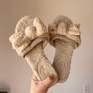 Sam Edelman Bow Sherpa Slippers Slides Sandals Size 7.5